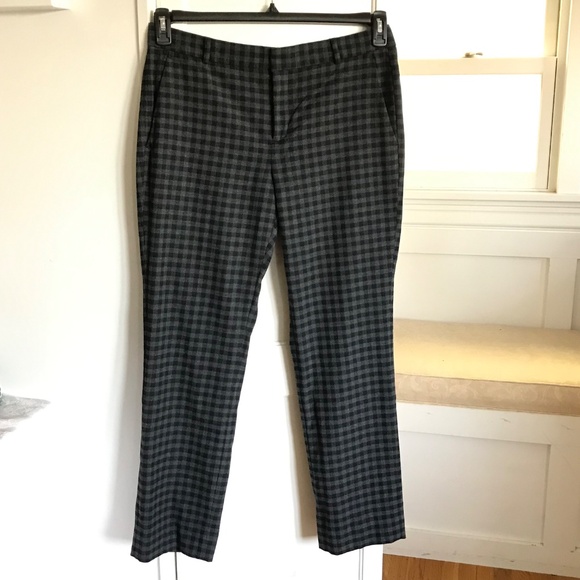 BANANA REPUBLIC Gingham Check Ryan Straight Leg Trouser Pants Women’s Size 10 - Picture 2 of 16